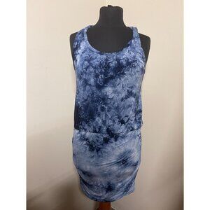 La Clef Womens Size M Tie Dye Blue Tank Dress Mini